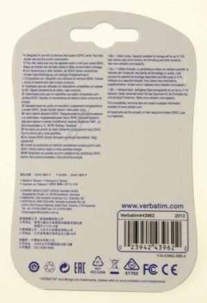 SDHC 43962 GEHEUGENKAART 16GB VERBATIM CLASS-10