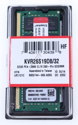 KVR26S19D8/ 32 VALUERAM 32 GB DDR4 PC4-21300, CL19