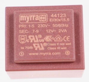 12V-167MA 44123 PRINTTRANSFORMATOR 230V EI30 2,0VA 32,5X27,6X26,5MM