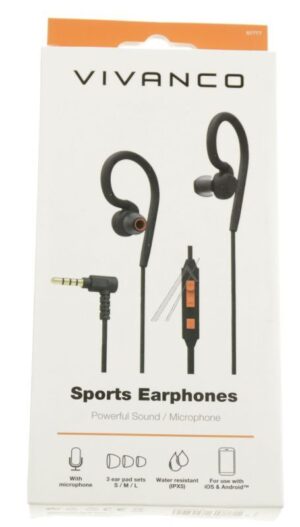 61777 WEVVSPORT BK SPORT OUTDOOR,  IN EAR SPORT KOPFHÖRER MIT TELEFONFUNKTION