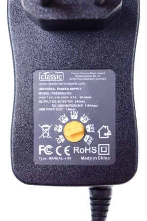 PSE50348 EU 41W NETADAPTER UNIVERSEEL,  6V BIS 24V