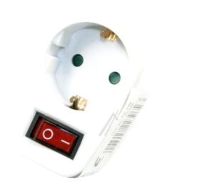 AS 1W 22396 WANDCONTACT-DOOS MET RA,  SCHAKELAAR EN KINDBEVEILIGING,  WIT