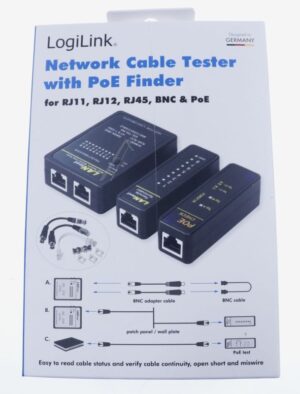 WZ0015P NETZWERK KABELTESTER RJ45 /  RJ12 /  POE /  BNC