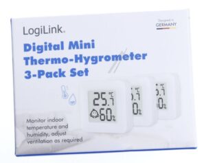 SC0119 THERMOMETER,  HYGROMETER WIT - SET VAN 3 STUKS