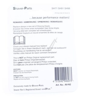 SCHEERKOPPEN INCL. HOUDER,  ALTERNATIEF VOOR PHILIPS SH71 /  91 /  98