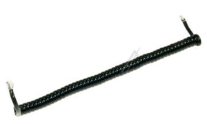 TELEFOONSNOER RJ10, 4P/ 4C,  2,0MTR. ZWART,  SPIRAAL