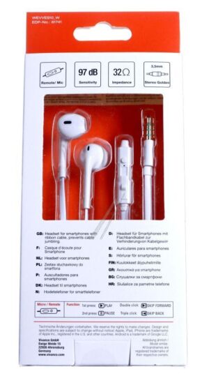 WEVVSS10_W 61741 HEADSET IN EAR,  EGGSHAPE DESIGN