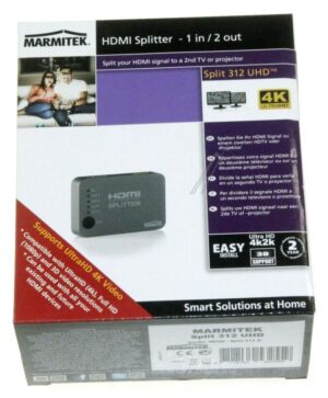 SPLIT 312 UHD 25008255 HDMI-SPLITTER    4K UHD-ONDERSTEUNING 1:2, INCL. NETADAPTER