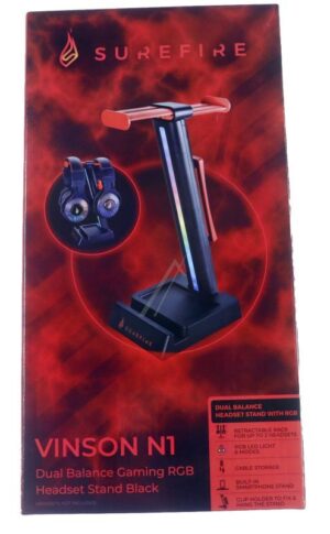 48845 VINSON N1 geschikt voor DUAL BALANCE GAMING RGB HEADSET STAND BLACK