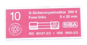 0,063A-F ZEKERING SNEL,  5X20MM. INH:10 ST.