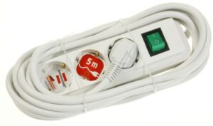 ECO-LINE 1152920 TAFELCONTACTDOOS MET SCHAKELAAR 3-VOUDIG WIT 5M