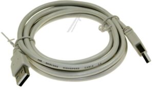 USB-KABEL WIT,  USB-A-STEKER /  USB-A-STEKER,  L: 1,8MTR.