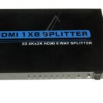 HDMI1.3 SPLITTER,  1X HDMI-IN /  8X HDMI-UIT,  INCL. NETADAPTER