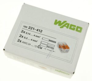 WAGO 221-412 COMPACT VERBINDINGSKLEM 100 STUKS 2-DRAADS TOT 4MM²