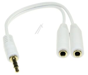 3,5MM JACK-STEKER/ 2X3,5MM JACK CONTRA 0,2M,  WIT