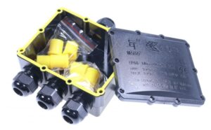 KABELVERBINDINGSDOOS VOOR BUITEN,  IP68, 1X3 ZWART