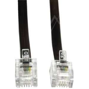 TELEFOONSNOER RJ11, 6P/ 4C,  10MTR. ZWART,  1:1