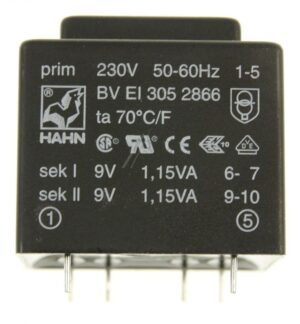 9VX2-128MA BVEI3052866 PRINTTRAFO 230V EI30/ 18 2,3VA