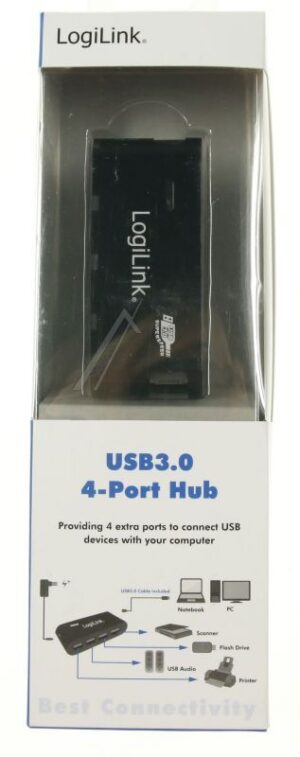 UA0170 USB 3.0 HUB,  4-PORT,  DESKTOP ZWART