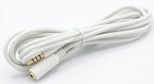 VERLENGKABEL 4-POL. JACK-3,5MM STEKER/ -CONTRA WIT,  L: 2,0MTR