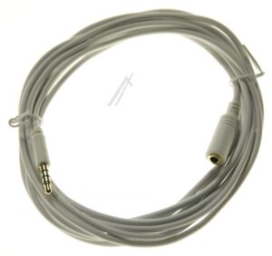 VERLENGKABEL 4-POL. JACK-3,5MM STEKER/ -CONTRA WIT,  L: 3,0MTR