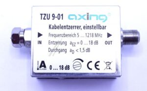 TZU 9-01 TZU00901 KABELENTZERRER 5…1218 MHZ,  EINSTELLBAR, F-BUCHSE AUF F-STECKERFREQUENZBEREICH 5 … 1218 MHZENTZERRUNG EINSTELLBAR 0 … 18