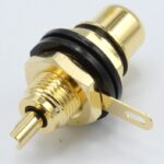 PREMIUM 0090801007 CINCH-CHASSISDEEL RCA VERGULD,  SOLDEERBAAR,  ZWART