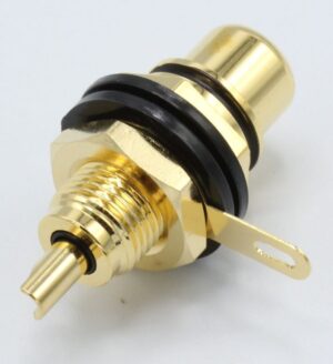 PREMIUM 0090801007 CINCH-CHASSISDEEL geschikt voor RCA VERGULD,  SOLDEERBAAR,  ZWART