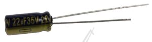 22UF-35V EEUFC1V220 ELCO RADIAAL 105° 5X11MM. RM=2,0MM. -ROHS-