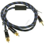 HQ PREMIUM JACK-STEKER 3,5MM. /  2X CINCH-STEKER,  1,5MTR.