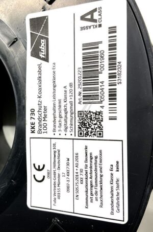 KKE 730/ 100 29201223 COAXIALKABEL WIT 100MTR OP ROL - BRANDKLASSE E