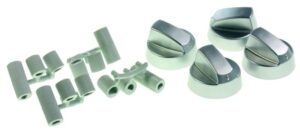 UNIVERSELE KNOPPENSET 4 ST. VOOR GASFORNUIZEN ZILVER/ GRIJS