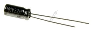 2,2UF-100V ECA2AHG2R2 ELCO RADIAAL 105° 5X11MM. RM=2,0MM. -ROHS-