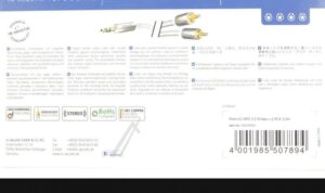PREMIUM 00410003 MP3 AUDIO-KABEL 3,5MM-JACK-ST. /  2X CINCH-ST. 3,0MTR.