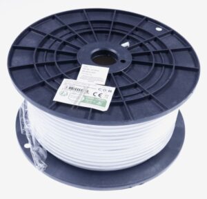 SAT-COAXKABEL WIT Ø 6,8MM,  STAALKOPER >95DB,  100M-ROL