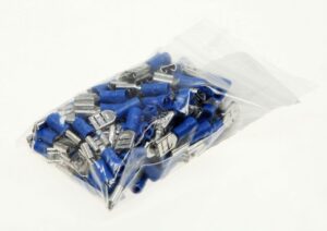 6,4X0,8MM VLAKSTEEKHULS BLAUW,  100ST. 6,4X0,8MM.