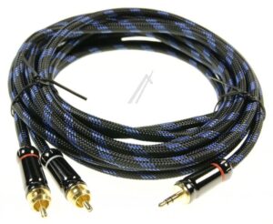 HQ PREMIUM JACK-STEKER 3,5MM. /  2X CINCH-STEKER,  5,0MTR.