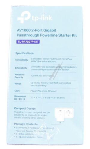 AV1000 TL-PA7027P KIT POWERLINE ADAPTER,  1000MBIT/ S,  STOPCONTACT,  KIT