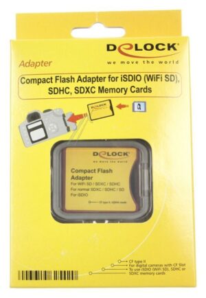 62542 COMPACT FLASH ADAPTER V. ISDIO (WIFI SD),  SDHC,  SDXC KAARTEN