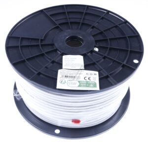 SAT-COAXKABEL WIT,  STAALKOPER,  >120DB,  100M-ROL