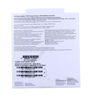 EP-T2510XBEGEU SNELLAADADAPTER (USB TYPE-C,  25 WATT) MET DATAKABEL,  ZWART