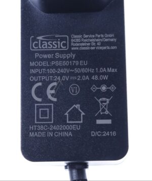 24V-2A PSE50179 EU NETVOEDING /  OPLADER ALTERNATIEF VOOR ARIETE,  DELONGHI,   EN MEER.