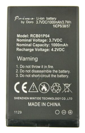 RCB01P04 380128 DORO ACCU 3,7V-1000MAH VERVANGER PRIMO 366 ( BULK)