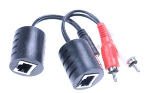 87859 STEREO AUDIO EXTENDER RJ45 BUCHSE ZU 3,5 MM KLINKENSTECKER UND RJ45 BUCHSE ZU 2 X CINCH STECKER CAT.5 BIS 50 M SET 2 STÜ