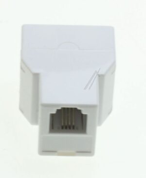 WESTERN-SPLITTER RJ11, 6P/ 4C,  WIT,  STEKER -> 2 X CONTRA