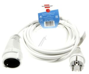 1168440 GEAARDE VERLENGKABEL 3X1,5MM². H05VV-F3G WIT,  L: 5,0MTR.