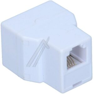 WESTERN-SPLITTER RJ11, 6P/ 4C,  WIT,  STEKER -> 2 X CONTRA
