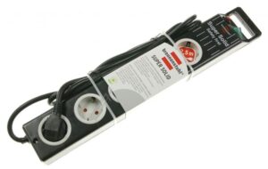 SUPER-SOLID-LINE 1153380115 STECKDOSENLEISTE 5-FACH SCHWARZ/ LICHTGRAU 2,5M H05VV-F 3G1,5