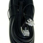 TELEFOONSNOER RJ12, 6P/ 6C,  10MTR. ZWART,  1:1
