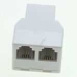 WESTERN-SPLITTER RJ11, 6P/ 4C,  WIT,  STEKER -> 2 X CONTRA